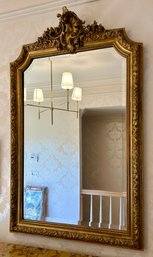 Antique French Giltwood Beveled Glass Wall Mirror