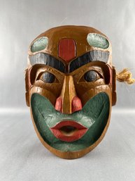 Northwest Coast Native Resin Mask, Signed J. Wolf, Canada