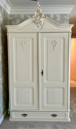 Vintage French Painted Wood Armoire