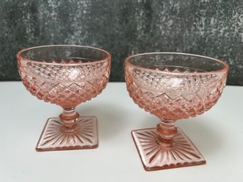 Vintage Depression Glass Pink Dessert Bowls