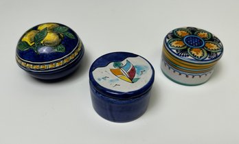 Vintage Hand Made Small Ceramic Trinket Boxes