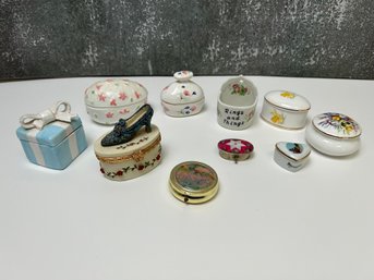 Vintage Glass Ceramic Small Trinket Boxes