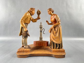 Anri Wood Carving - Wedding Proposal, Based On Work Of Carl Spitzweg