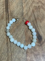 String Of Jade Beads And One Coral Bead *LOCAL PICKUP ONLY - NO SHIPPING*