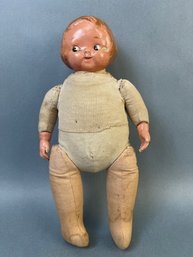 Antique Composite Campbells Kid Doll From The 1920s.