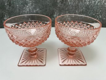 Vintage Pink Depression Glass Dessert Bowls