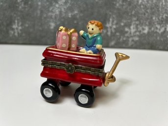 Vintage Toy Wagon Ceramic Trinket Box