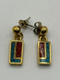 Copper Plated Pierced Earrings