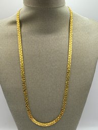 Gold Tone Thick Mesh Necklace
