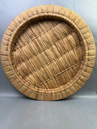 Very Large Flat Basket  With Rim