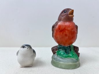 2 Porcelain Birds 1 Imported From Russia.