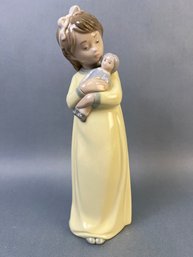 Zaphin Of Spain Porcelain Figurine Of A Girl With Doll.