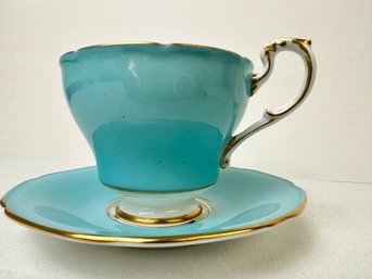 Paragon Rose Blue Cup And Saucer