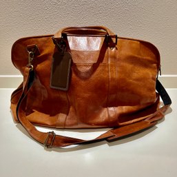 Chestnut Leather Berkshire Hathaway Duffle Bag With Strap