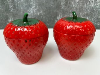 Vintage Strawberry Herb Dishes