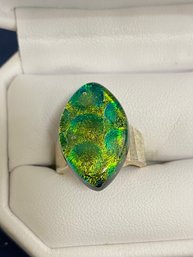 Multi Colored Green Ring Size 7.5