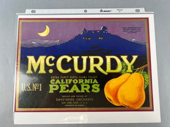 Vintage Original Fruit Crate Label.