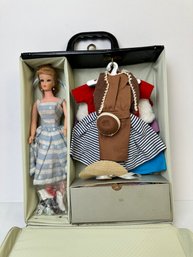 Early Ponytail Barbie Doll, Case And Lots Of Clothing With Matell Tags