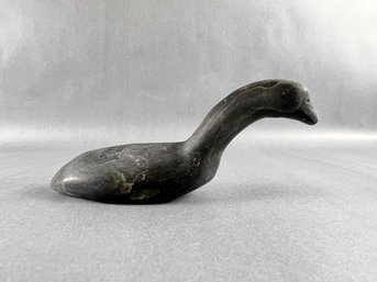 Carved Soapstone Duck - Signed, Numbered