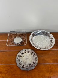 Mismatched Lot Of 3 Silverplate Table Items