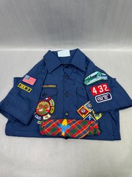 Official Boy Scout Shirt With Patches & Neck Scarf