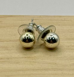 Pair Of Silver Tone Pierced Earrings