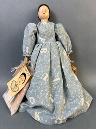 Little Wooden Head School Teacher Doll.