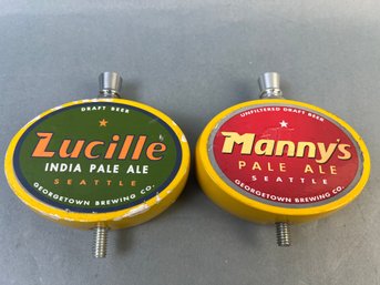 2 Beer Tap Handles Mannys Pale Ale And Lucille IPA.
