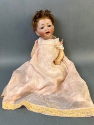 Antique Porcelain German Made Doll By Hertal And Schwab.