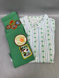 Official Girl Scout Shirt With Sash And Patches