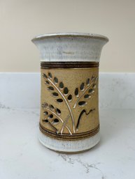 Studio Stoneware Pottery Utensil Crock - Signed