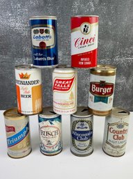 Lot Of 9 Old Beer Cans Burger Labatts Sterz Great Falls EMPTY  *Local Pickup Only*