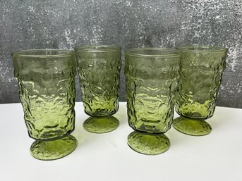 Vintage Milano Green Anchor Hocking Water Glasses *Local Pick Up Only*