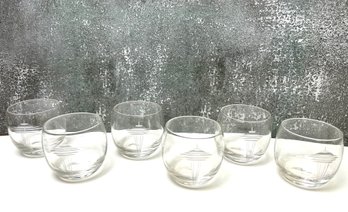 Set Of 6 Vintage Clear Etched Glass Seattle Worlds Fair Drinking Glasses *Local Pick Up Only*