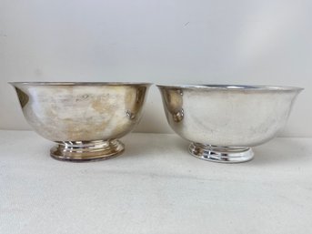 2 Silver Plate Serving Bowls.