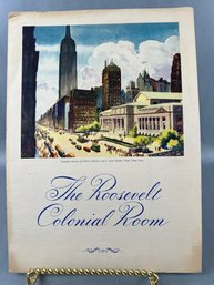 Vintage The Roosevelt Colonial Room New York Menu.