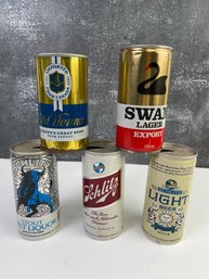 Lot Of 5 Old Beer Cans Schlitz Old Vienna EMPTY  *Local Pickup Only*