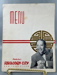 Vintage Charlie Lows Forbidden City Menu.