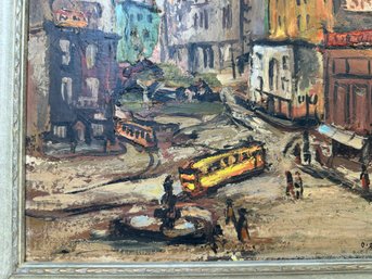 O.E.L. Graves Oil Painting Of City Scene -Local Pickup