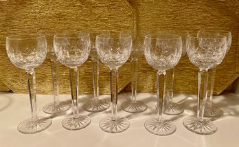 12 Crystal Wine Goblets - 8 Inch