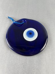 Evil Eye Art Glass Disk