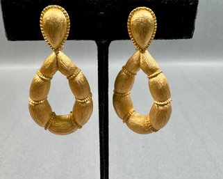 Trifari Gold Tone Clip On Earrings