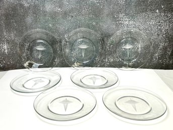 Set Of 7 Vintage Clear Etched Glass Seattle Worlds Fair Plates *Local Pick Up Only*