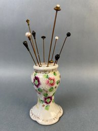 Vintage Made In Japan Hat Pin Holder With Hatpins.