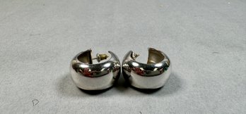 Silver Tone Cuff  Pierced Earrings