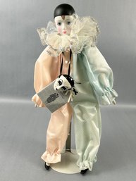 Victoria Pierrot Porcelain Doll With Stand *local Pick Up Only*