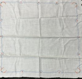 Vintage Table Cloth With Embroidery