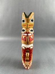 Northwest Native Wood Carved Totem - Unsigned