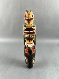 Northwest Native Wood Carved Totem - Signed, John Williams