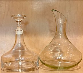 Glass Decanters ~ Lot Of 2